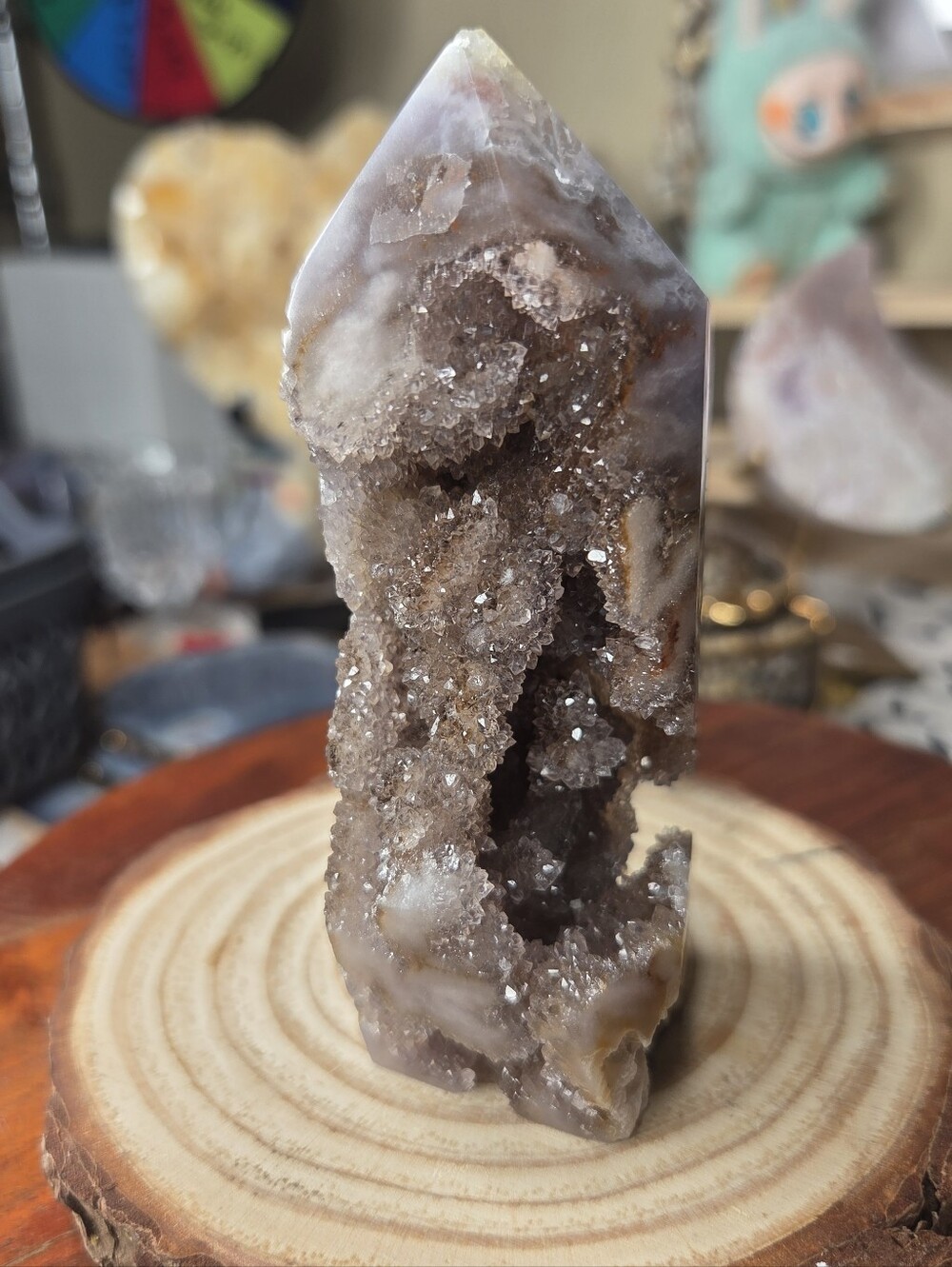 Pink Amethyst Tower With Druzy